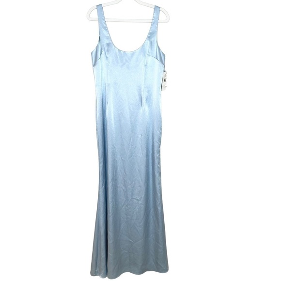 NWT Aiden Maddox Size 14 Clearwater Satin Mermaid Evening Dress - Picture 2 of 7